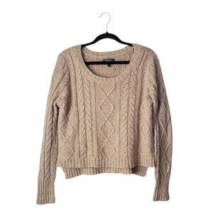Silver Jeans Co. Cable Knit Hi-low Cropped Sweater